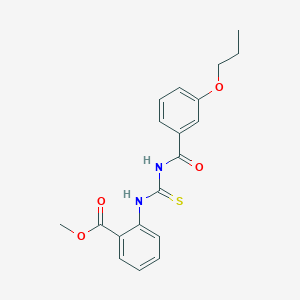 molecular formula C19H20N2O4S B4629951 Methyl 2-({[(3-propoxyphenyl)carbonyl]carbamothioyl}amino)benzoate 