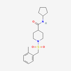 molecular formula C19H28N2O3S B4630004 N-CYCLOPENTYL-1-[(2-METHYLPHENYL)METHANESULFONYL]PIPERIDINE-4-CARBOXAMIDE 