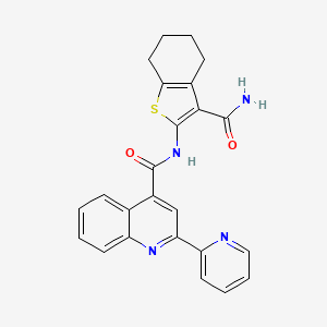 molecular formula C24H20N4O2S B4630126 N-(3-CARBAMOYL-4,5,6,7-TETRAHYDRO-1-BENZOTHIOPHEN-2-YL)-2-(2-PYRIDINYL)-4-QUINOLINECARBOXAMIDE 