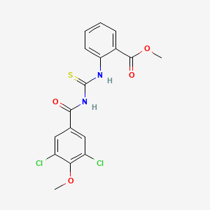 molecular formula C17H14Cl2N2O4S B4630133 Methyl 2-({[(3,5-dichloro-4-methoxyphenyl)carbonyl]carbamothioyl}amino)benzoate 