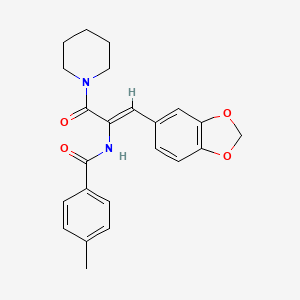 molecular formula C23H24N2O4 B4630224 N-[(1Z)-1-(2H-1,3-Benzodioxol-5-YL)-3-oxo-3-(piperidin-1-YL)prop-1-EN-2-YL]-4-methylbenzamide 