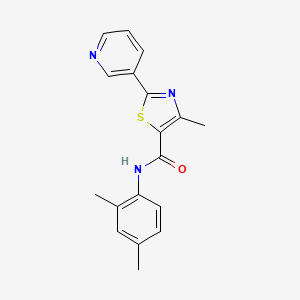 molecular formula C18H17N3OS B4630292 N-(2,4-dimethylphenyl)-4-methyl-2-(pyridin-3-yl)-1,3-thiazole-5-carboxamide 