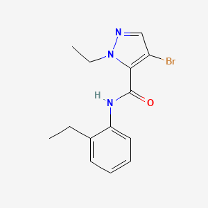 molecular formula C14H16BrN3O B4630293 4-BROMO-1-ETHYL-N~5~-(2-ETHYLPHENYL)-1H-PYRAZOLE-5-CARBOXAMIDE 
