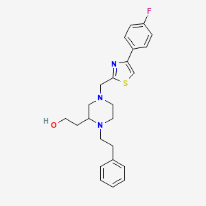 molecular formula C24H28FN3OS B4630468 2-[4-{[4-(4-fluorophenyl)-1,3-thiazol-2-yl]methyl}-1-(2-phenylethyl)-2-piperazinyl]ethanol 