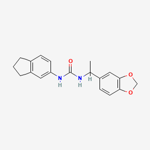 molecular formula C19H20N2O3 B4630564 N-[1-(1,3-benzodioxol-5-yl)ethyl]-N'-(2,3-dihydro-1H-inden-5-yl)urea 