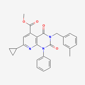 molecular formula C26H23N3O4 B4630591 METHYL 7-CYCLOPROPYL-3-[(3-METHYLPHENYL)METHYL]-2,4-DIOXO-1-PHENYL-1H,2H,3H,4H-PYRIDO[2,3-D]PYRIMIDINE-5-CARBOXYLATE 