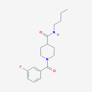 molecular formula C17H23FN2O2 B4630615 N-butyl-1-(3-fluorobenzoyl)piperidine-4-carboxamide 