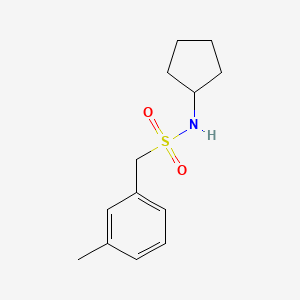 molecular formula C13H19NO2S B4630631 N-cyclopentyl-1-(3-methylphenyl)methanesulfonamide 