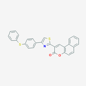 molecular formula C28H17NO2S2 B463076 2-{4-[4-(phenylsulfanyl)phenyl]-1,3-thiazol-2-yl}-3H-benzo[f]chromen-3-one CAS No. 333773-59-4