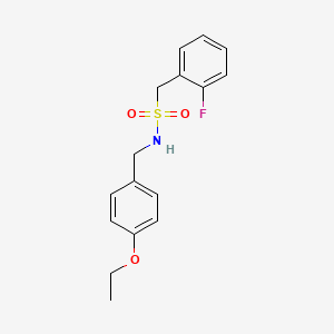 molecular formula C16H18FNO3S B4630825 N-[(4-ethoxyphenyl)methyl]-1-(2-fluorophenyl)methanesulfonamide 