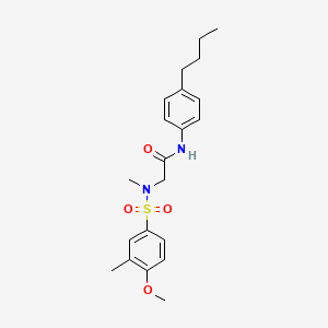molecular formula C21H28N2O4S B4630934 N-(4-butylphenyl)-N~2~-[(4-methoxy-3-methylphenyl)sulfonyl]-N~2~-methylglycinamide 