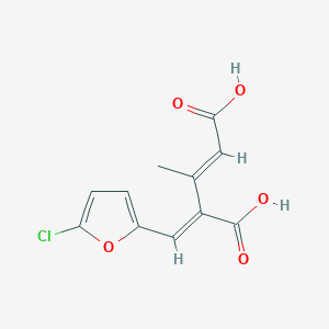 molecular formula C11H9ClO5 B463094 4-[(5-Chloro-2-furyl)methylene]-3-methyl-2-pentenedioic acid CAS No. 353487-15-7