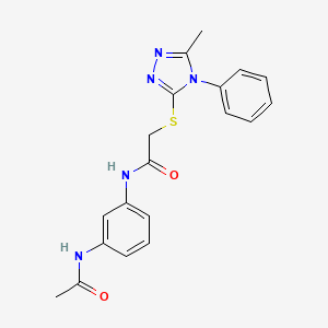 molecular formula C19H19N5O2S B4631169 N-[3-(acetylamino)phenyl]-2-[(5-methyl-4-phenyl-4H-1,2,4-triazol-3-yl)sulfanyl]acetamide 