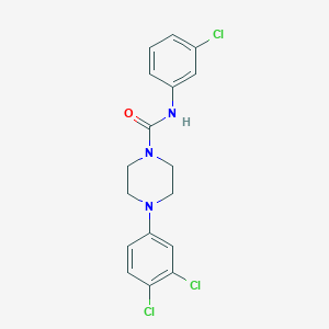 molecular formula C17H16Cl3N3O B4631298 N-(3-CHLOROPHENYL)-4-(3,4-DICHLOROPHENYL)TETRAHYDRO-1(2H)-PYRAZINECARBOXAMIDE 