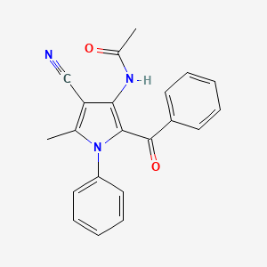 molecular formula C21H17N3O2 B4631319 N-(2-benzoyl-4-cyano-5-methyl-1-phenylpyrrol-3-yl)acetamide 