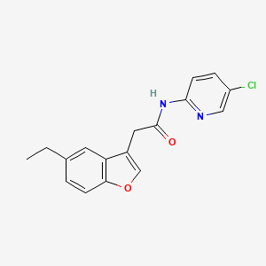 molecular formula C17H15ClN2O2 B4631391 N-(5-chloro-2-pyridinyl)-2-(5-ethyl-1-benzofuran-3-yl)acetamide 