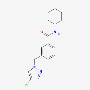 molecular formula C17H20ClN3O B4631393 3-[(4-chloro-1H-pyrazol-1-yl)methyl]-N-cyclohexylbenzamide 