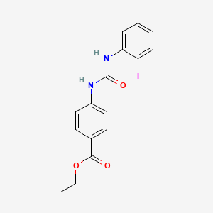 molecular formula C16H15IN2O3 B4631584 ETHYL 4-{[(2-IODOANILINO)CARBONYL]AMINO}BENZOATE 