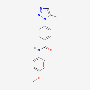 molecular formula C17H16N4O2 B4631704 N-(4-methoxyphenyl)-4-(5-methyl-1H-1,2,3-triazol-1-yl)benzamide 