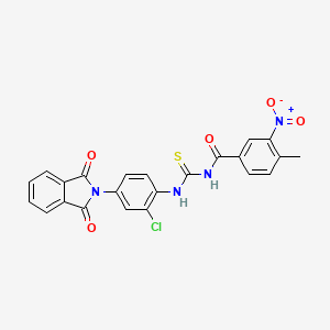 molecular formula C23H15ClN4O5S B4631798 N-[[2-chloro-4-(1,3-dioxoisoindol-2-yl)phenyl]carbamothioyl]-4-methyl-3-nitrobenzamide 