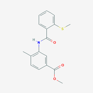molecular formula C17H17NO3S B4631888 methyl 4-methyl-3-{[2-(methylthio)benzoyl]amino}benzoate 