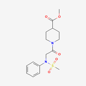 molecular formula C16H22N2O5S B4632194 methyl 1-[N-(methylsulfonyl)-N-phenylglycyl]-4-piperidinecarboxylate 