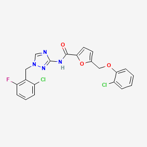 molecular formula C21H15Cl2FN4O3 B4632195 N-[1-(2-chloro-6-fluorobenzyl)-1H-1,2,4-triazol-3-yl]-5-[(2-chlorophenoxy)methyl]-2-furamide 