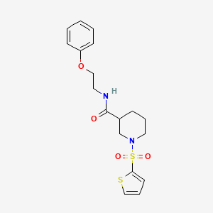 molecular formula C18H22N2O4S2 B4632266 N-(2-phenoxyethyl)-1-(2-thienylsulfonyl)-3-piperidinecarboxamide 