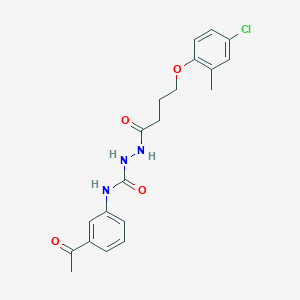 molecular formula C20H22ClN3O4 B4632272 N-(3-acetylphenyl)-2-[4-(4-chloro-2-methylphenoxy)butanoyl]hydrazinecarboxamide 