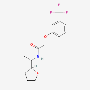 molecular formula C15H18F3NO3 B4632312 N-[1-(tetrahydrofuran-2-yl)ethyl]-2-[3-(trifluoromethyl)phenoxy]acetamide 