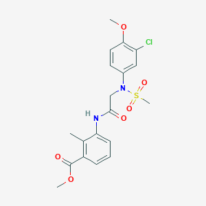 molecular formula C19H21ClN2O6S B4632329 methyl 3-{[N-(3-chloro-4-methoxyphenyl)-N-(methylsulfonyl)glycyl]amino}-2-methylbenzoate 