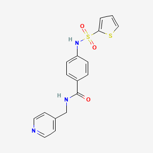 molecular formula C17H15N3O3S2 B4632347 N-(4-pyridinylmethyl)-4-[(2-thienylsulfonyl)amino]benzamide 