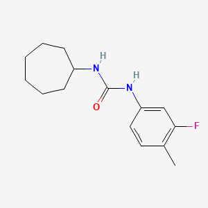 molecular formula C15H21FN2O B4632392 N-cycloheptyl-N'-(3-fluoro-4-methylphenyl)urea 