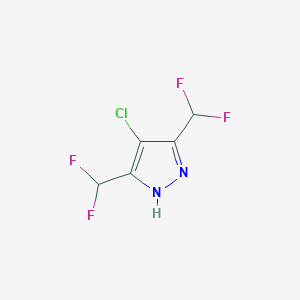 molecular formula C5H3ClF4N2 B4632683 4-chloro-3,5-bis(difluoromethyl)-1H-pyrazole 