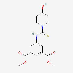 molecular formula C16H20N2O5S B4632781 Methyl 5-{[(4-hydroxypiperidyl)thioxomethyl]amino}-3-(methoxycarbonyl)benzoate 