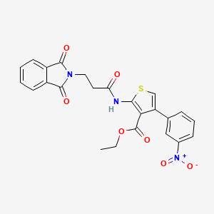 molecular formula C24H19N3O7S B4632864 ethyl 2-{[3-(1,3-dioxo-1,3-dihydro-2H-isoindol-2-yl)propanoyl]amino}-4-(3-nitrophenyl)-3-thiophenecarboxylate 