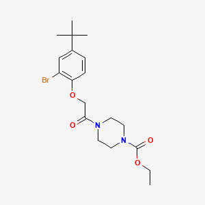 molecular formula C19H27BrN2O4 B4632871 ethyl 4-[(2-bromo-4-tert-butylphenoxy)acetyl]-1-piperazinecarboxylate 