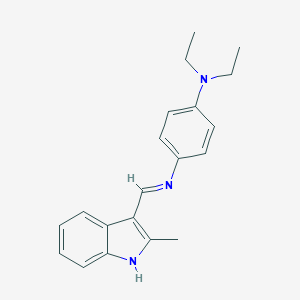 molecular formula C20H23N3 B463288 N-[4-(diethylamino)phenyl]-N-[(2-methyl-1H-indol-3-yl)methylene]amine 