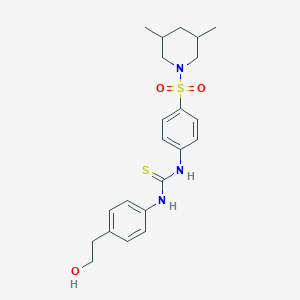 molecular formula C22H29N3O3S2 B4633024 N-{4-[(3,5-dimethyl-1-piperidinyl)sulfonyl]phenyl}-N'-[4-(2-hydroxyethyl)phenyl]thiourea 