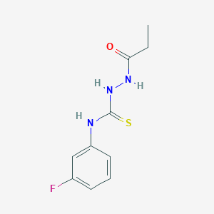 molecular formula C10H12FN3OS B4633107 N-(3-fluorophenyl)-2-propionylhydrazinecarbothioamide 