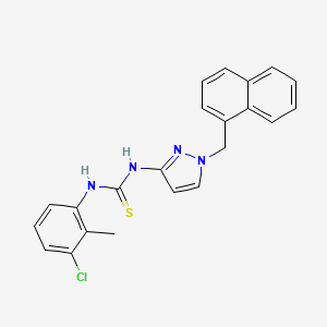 molecular formula C22H19ClN4S B4633131 N-(3-chloro-2-methylphenyl)-N'-[1-(1-naphthylmethyl)-1H-pyrazol-3-yl]thiourea 