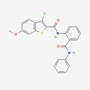 molecular formula C23H17ClN2O3S B4633159 N-[2-(anilinocarbonyl)phenyl]-3-chloro-6-methoxy-1-benzothiophene-2-carboxamide 