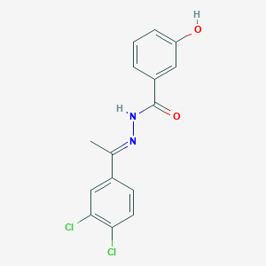 molecular formula C15H12Cl2N2O2 B4633395 N'-[1-(3,4-dichlorophenyl)ethylidene]-3-hydroxybenzohydrazide 