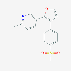 molecular formula C17H15NO3S B046334 2-Methyl-5-(3-(4-(methylsulfonyl)phenyl)furan-2-yl)pyridine CAS No. 307531-96-0