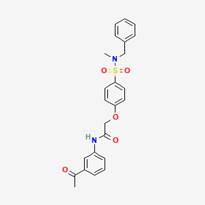 molecular formula C24H24N2O5S B4633412 N-(3-acetylphenyl)-2-[4-[benzyl(methyl)sulfamoyl]phenoxy]acetamide 