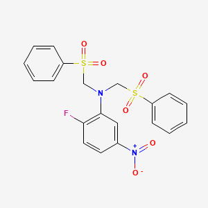molecular formula C20H17FN2O6S2 B4633426 N,N-bis(benzenesulfonylmethyl)-2-fluoro-5-nitroaniline 