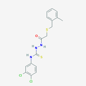 molecular formula C17H17Cl2N3OS2 B4633619 N-(3,4-dichlorophenyl)-2-{[(2-methylbenzyl)thio]acetyl}hydrazinecarbothioamide 