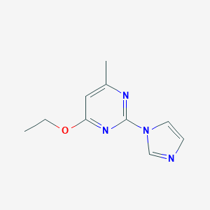 molecular formula C10H12N4O B046337 4-Ethoxy-2-(1H-imidazol-1-yl)-6-methylpyrimidine CAS No. 114834-00-3