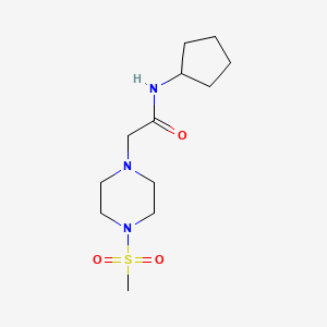 molecular formula C12H23N3O3S B4633840 N-CYCLOPENTYL-2-(4-METHANESULFONYLPIPERAZIN-1-YL)ACETAMIDE 