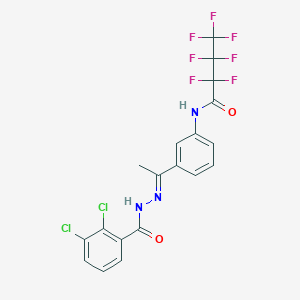 molecular formula C19H12Cl2F7N3O2 B4633860 N-{3-[N-(2,3-dichlorobenzoyl)ethanehydrazonoyl]phenyl}-2,2,3,3,4,4,4-heptafluorobutanamide 